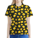 Yellow Mango Fruit Pattern Print Women's Polo Shirt