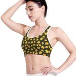 Yellow Mango Fruit Pattern Print Women's Sports Bra