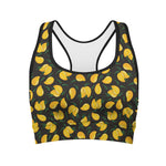 Yellow Mango Fruit Pattern Print Women's Sports Bra