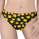Yellow Mango Fruit Pattern Print Women's Thong