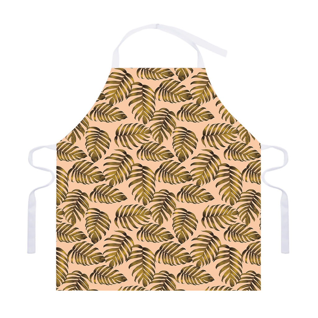 Yellow Monstera Leaves Pattern Print Adjustable Apron