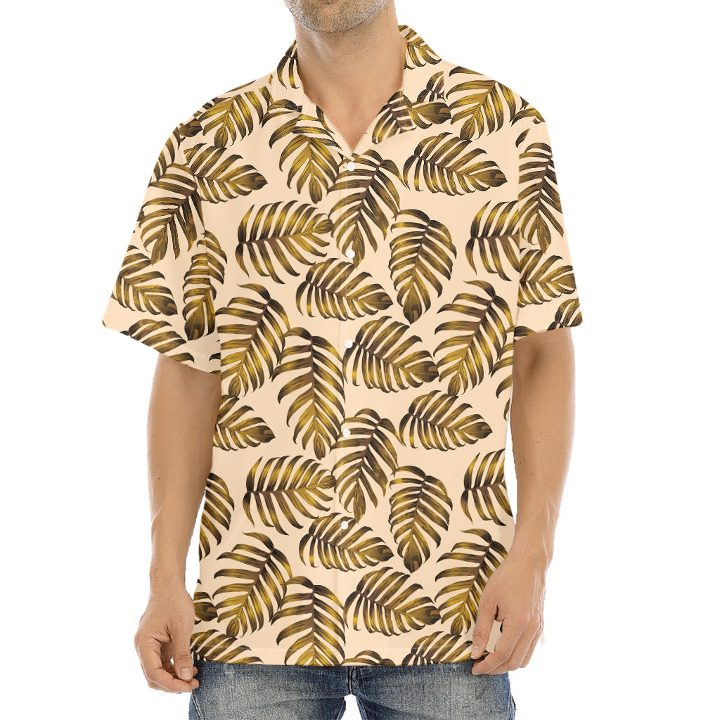 Yellow Monstera Leaves Pattern Print Aloha Shirt