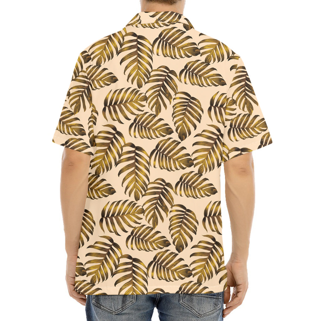 Yellow Monstera Leaves Pattern Print Aloha Shirt