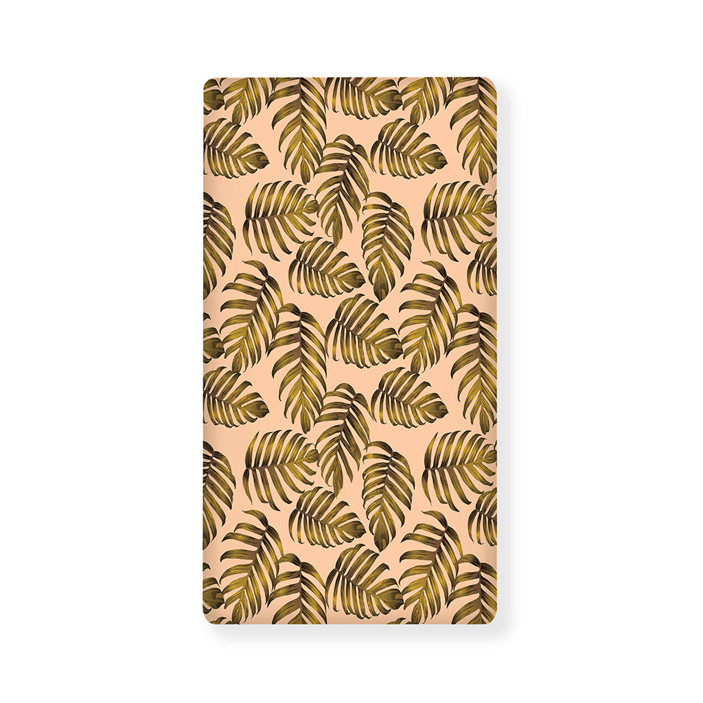 Yellow Monstera Leaves Pattern Print Baby Crib Sheet
