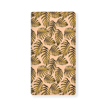 Yellow Monstera Leaves Pattern Print Baby Crib Sheet