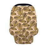Yellow Monstera Leaves Pattern Print Baby Seat Cover