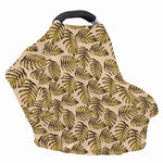 Yellow Monstera Leaves Pattern Print Baby Seat Cover