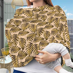 Yellow Monstera Leaves Pattern Print Baby Seat Cover