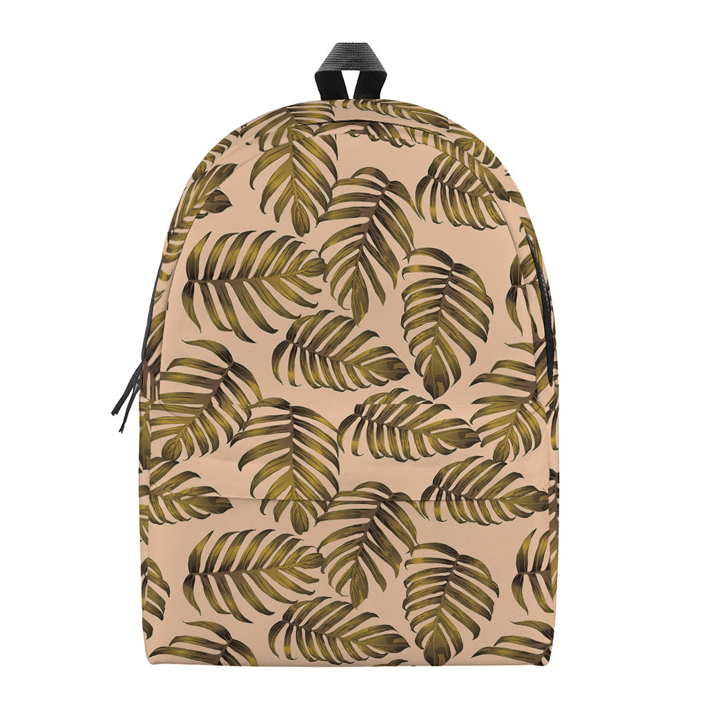 Yellow Monstera Leaves Pattern Print Backpack