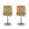 Yellow Monstera Leaves Pattern Print Bar Stool Covers