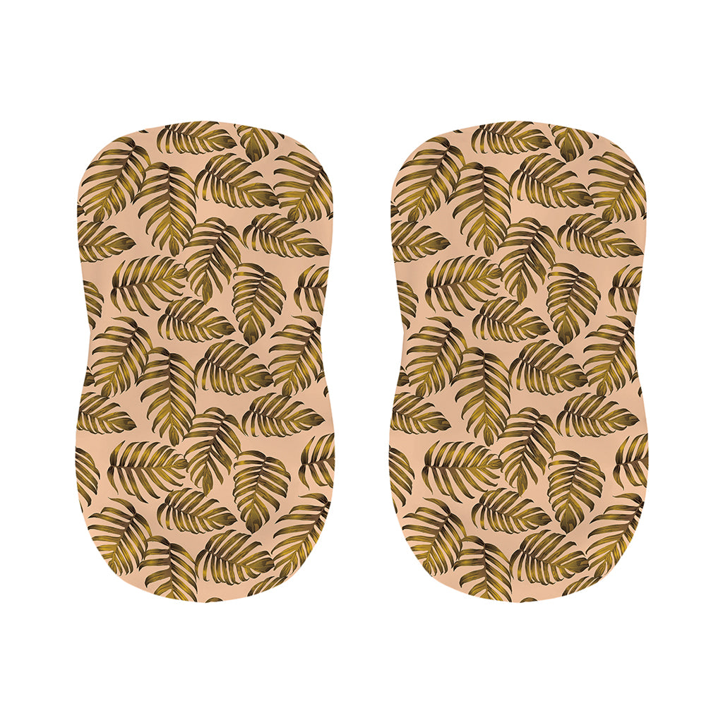 Yellow Monstera Leaves Pattern Print Bar Stool Covers