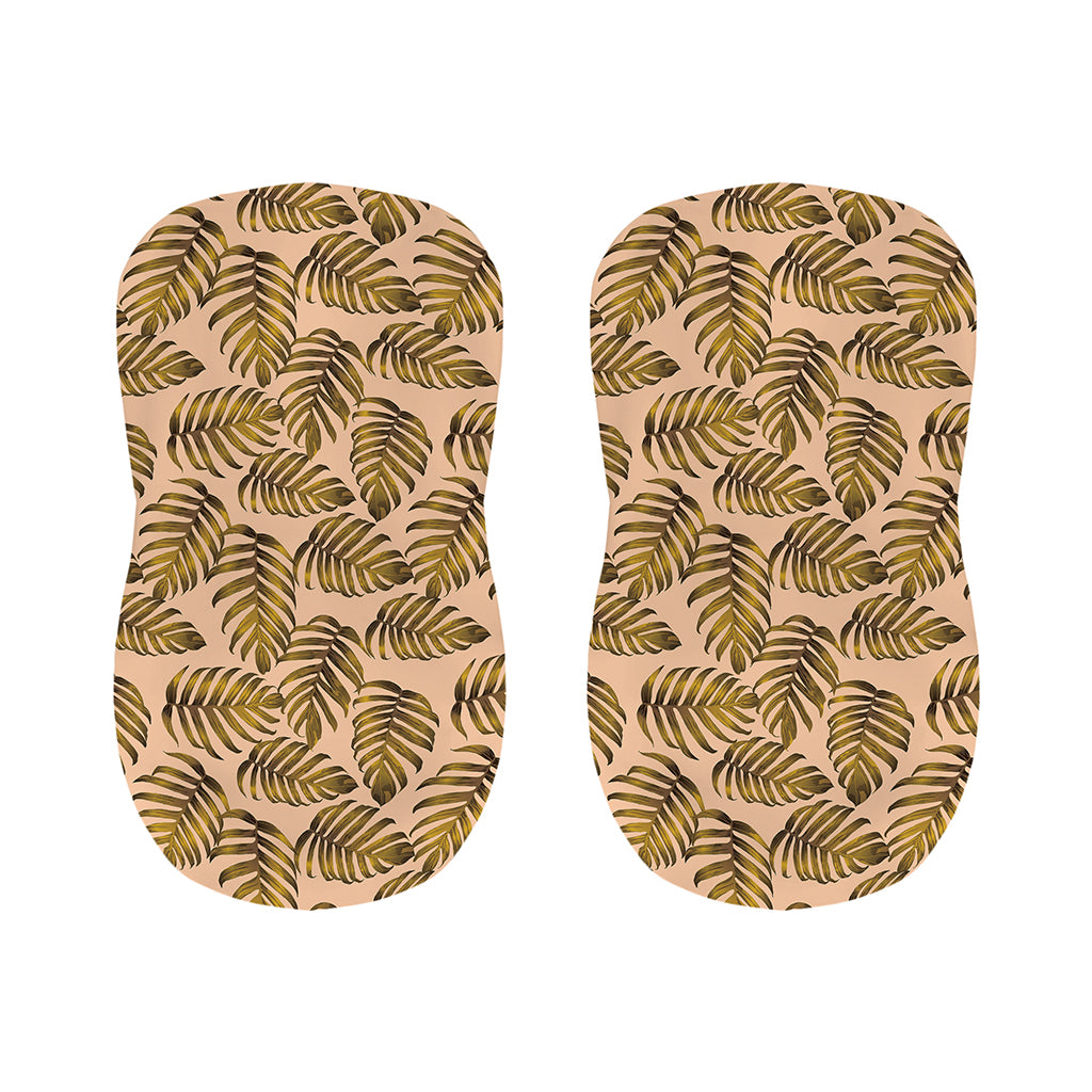 Yellow Monstera Leaves Pattern Print Bar Stool Covers
