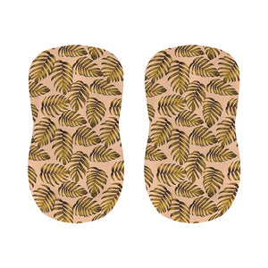 Yellow Monstera Leaves Pattern Print Bar Stool Covers