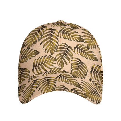 Yellow Monstera Leaves Pattern Print Baseball Cap