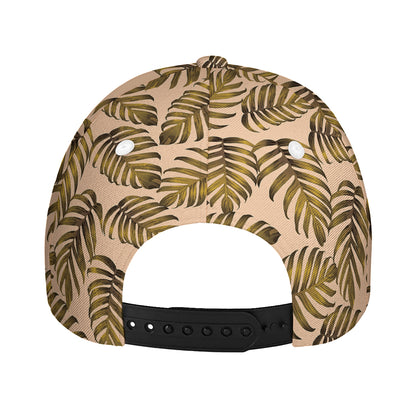Yellow Monstera Leaves Pattern Print Baseball Cap