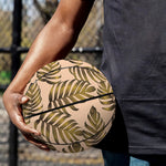 Yellow Monstera Leaves Pattern Print Basketball