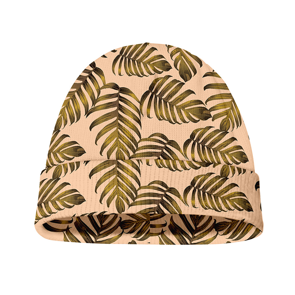 Yellow Monstera Leaves Pattern Print Beanie