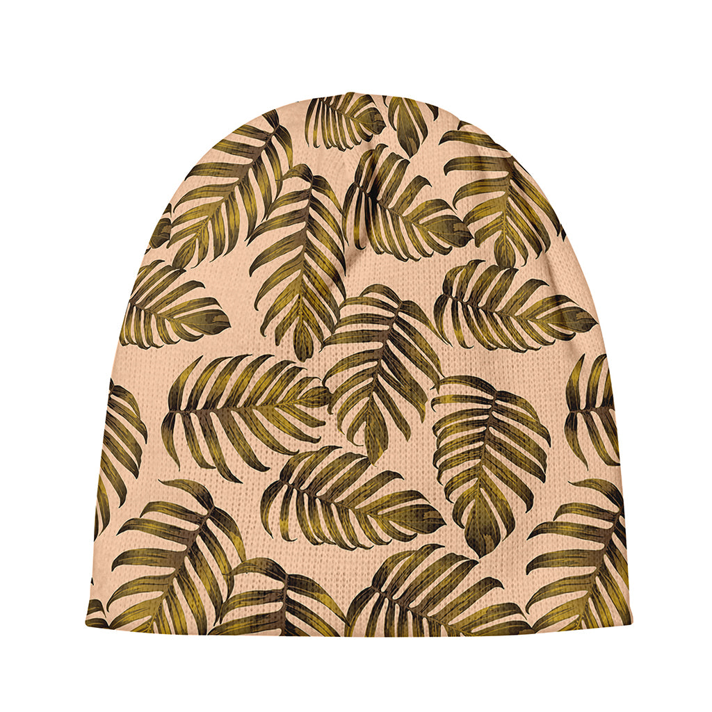 Yellow Monstera Leaves Pattern Print Beanie