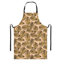 Yellow Monstera Leaves Pattern Print Bib Apron With Pocket