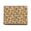 Yellow Monstera Leaves Pattern Print Bifold Wallet