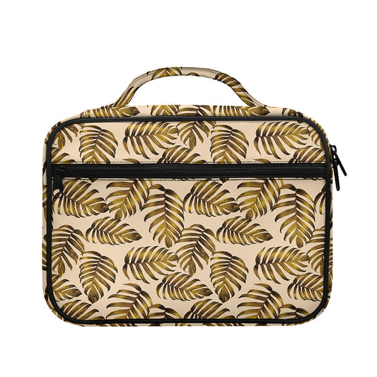 Yellow Monstera Leaves Pattern Print Briefcase Bible Bag