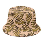Yellow Monstera Leaves Pattern Print Bucket Hat