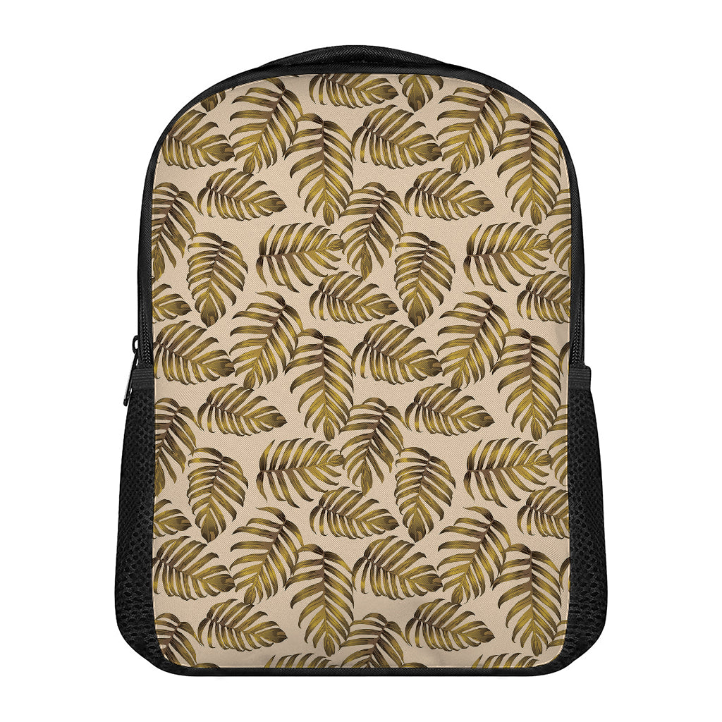 Yellow Monstera Leaves Pattern Print Casual Backpack