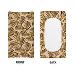 Yellow Monstera Leaves Pattern Print Changing Pad Cover