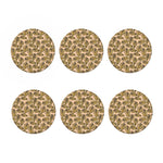 Yellow Monstera Leaves Pattern Print Coaster Set