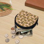Yellow Monstera Leaves Pattern Print Coin Purse