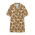 Yellow Monstera Leaves Pattern Print Cotton Hawaiian Shirt