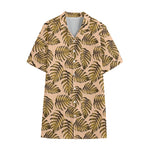 Yellow Monstera Leaves Pattern Print Cotton Hawaiian Shirt