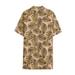 Yellow Monstera Leaves Pattern Print Cotton Hawaiian Shirt