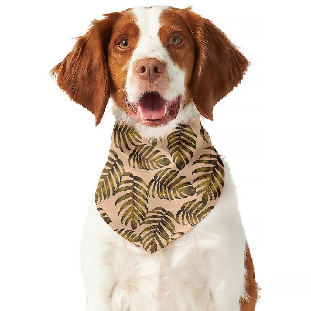 Yellow Monstera Leaves Pattern Print Dog Bandana