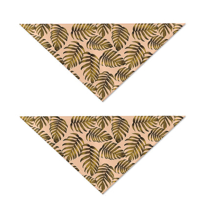 Yellow Monstera Leaves Pattern Print Dog Bandana