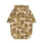 Yellow Monstera Leaves Pattern Print Dog Zip Up Hoodie