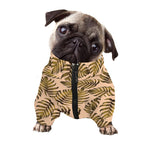 Yellow Monstera Leaves Pattern Print Dog Zip Up Jacket