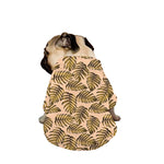 Yellow Monstera Leaves Pattern Print Dog Zip Up Jacket