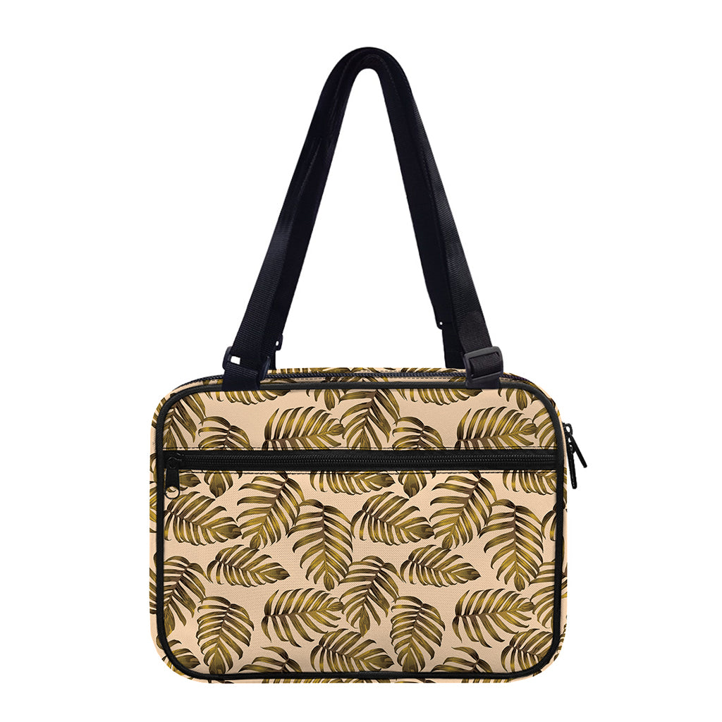 Yellow Monstera Leaves Pattern Print Double Strap Bible Bag