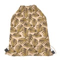 Yellow Monstera Leaves Pattern Print Drawstring Bag