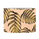 Yellow Monstera Leaves Pattern Print Drum Lamp Shade