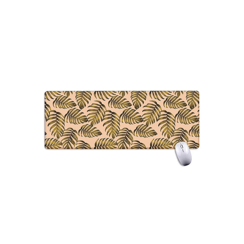 Yellow Monstera Leaves Pattern Print Extended Mouse Pad