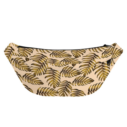 Yellow Monstera Leaves Pattern Print Fanny Pack