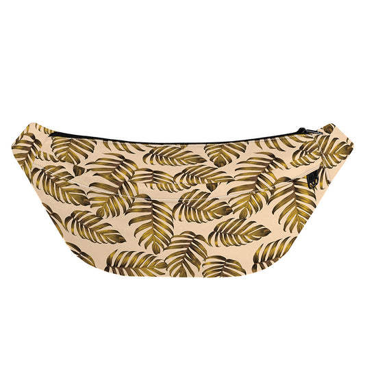 Yellow Monstera Leaves Pattern Print Fanny Pack