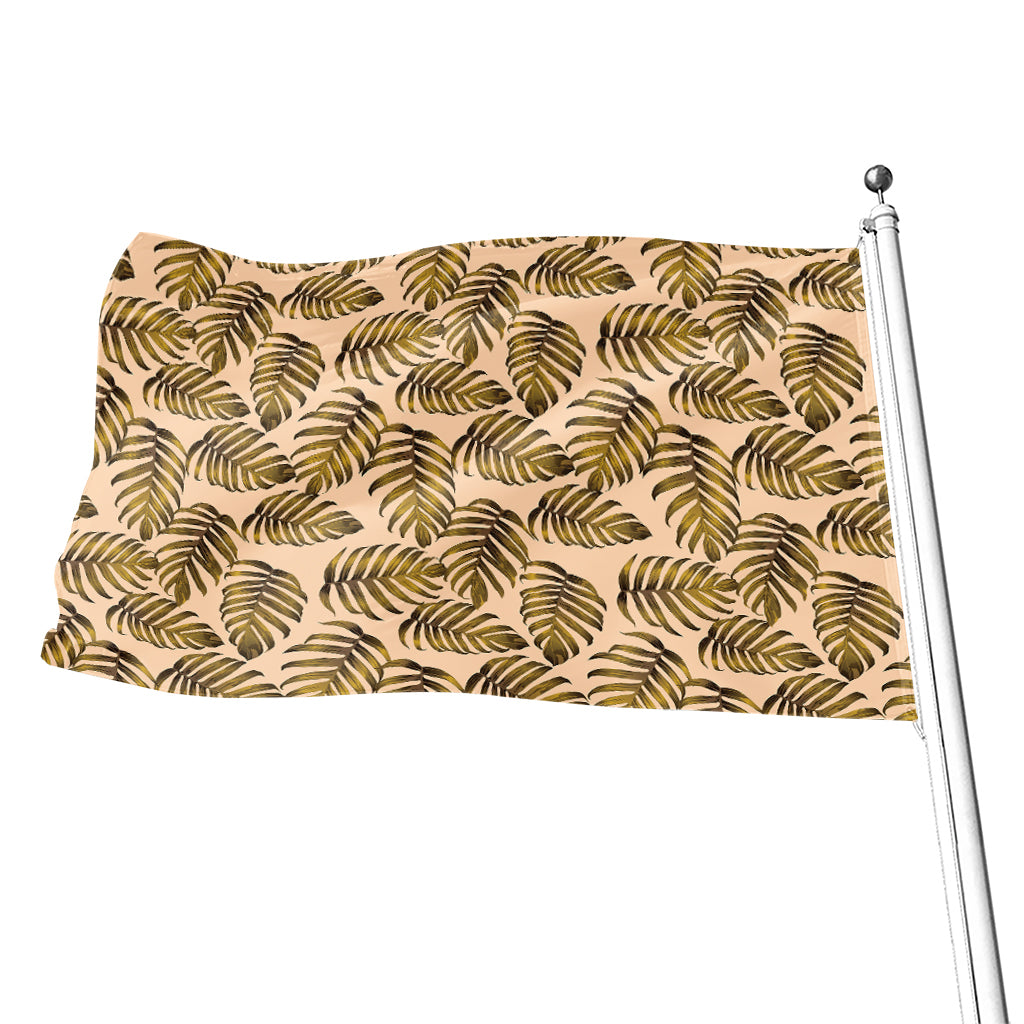 Yellow Monstera Leaves Pattern Print Flag