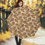 Yellow Monstera Leaves Pattern Print Foldable Umbrella
