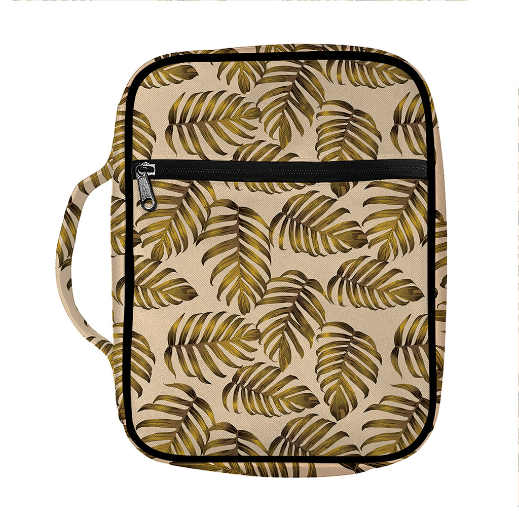 Yellow Monstera Leaves Pattern Print Front Pocket Bible Bag