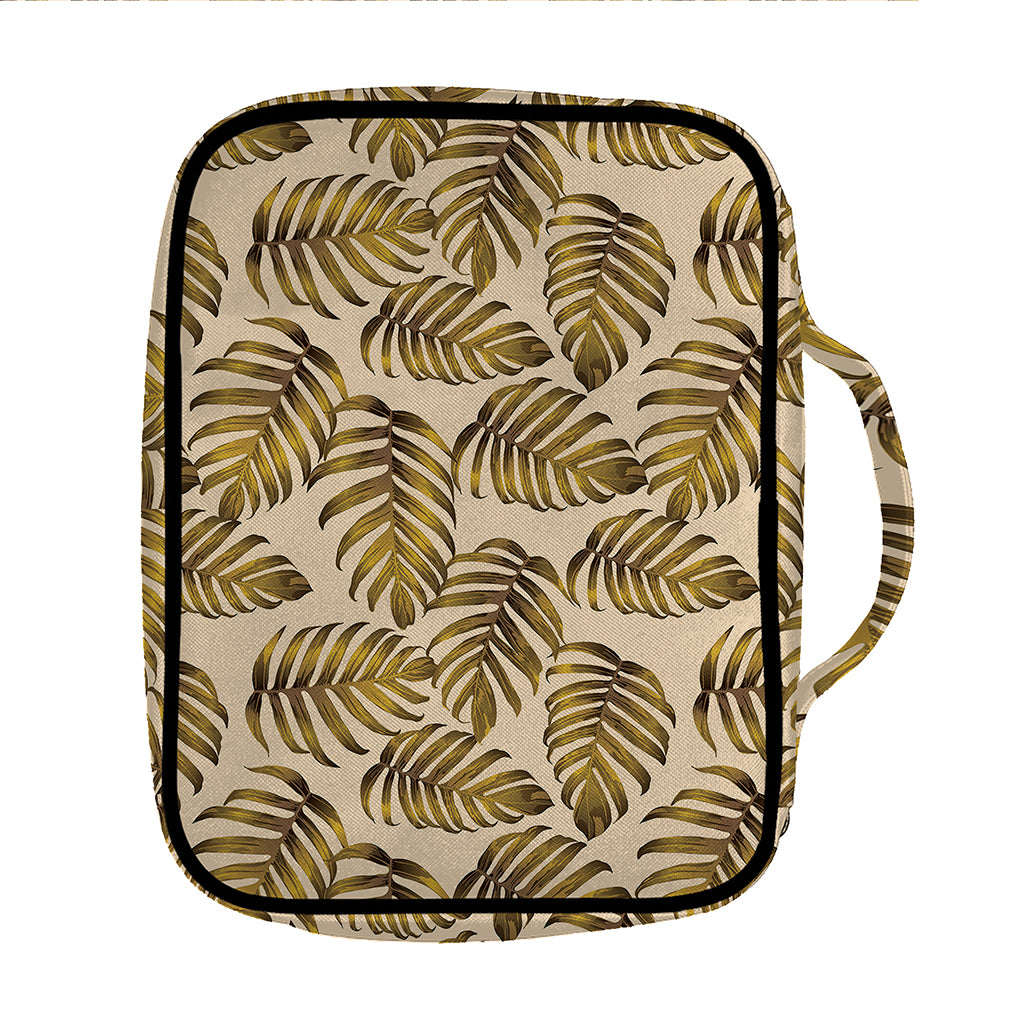 Yellow Monstera Leaves Pattern Print Front Pocket Bible Bag