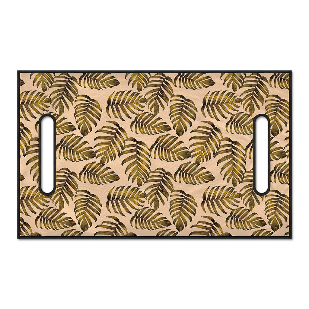 Yellow Monstera Leaves Pattern Print Golf Cart Seat Cover
