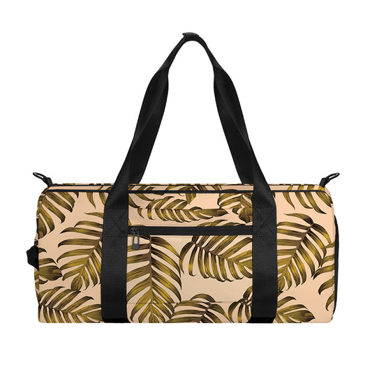 Yellow Monstera Leaves Pattern Print Gym Bag